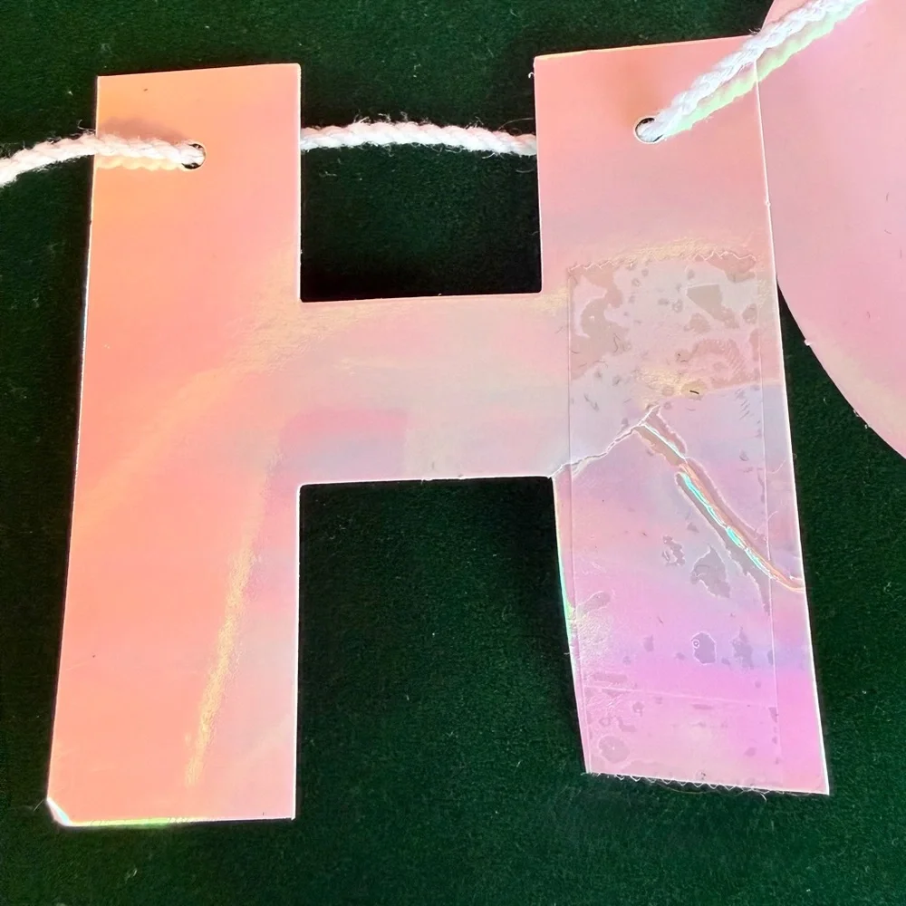 * HOORAY * Iridescent Holographic 8ft Banner * Celebrate * Birthday